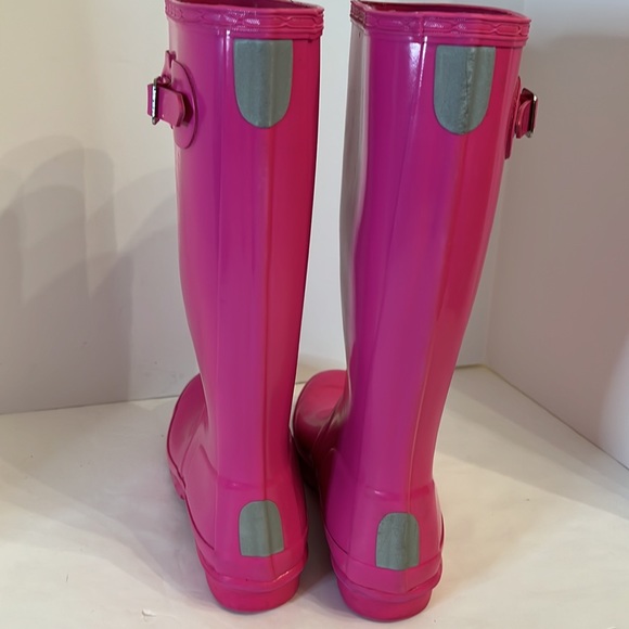 HUNTER  PINK TALL RAIN BOOTS SZ US 5 / 6 AN EU 35 / 36 - Picture 2 of 16